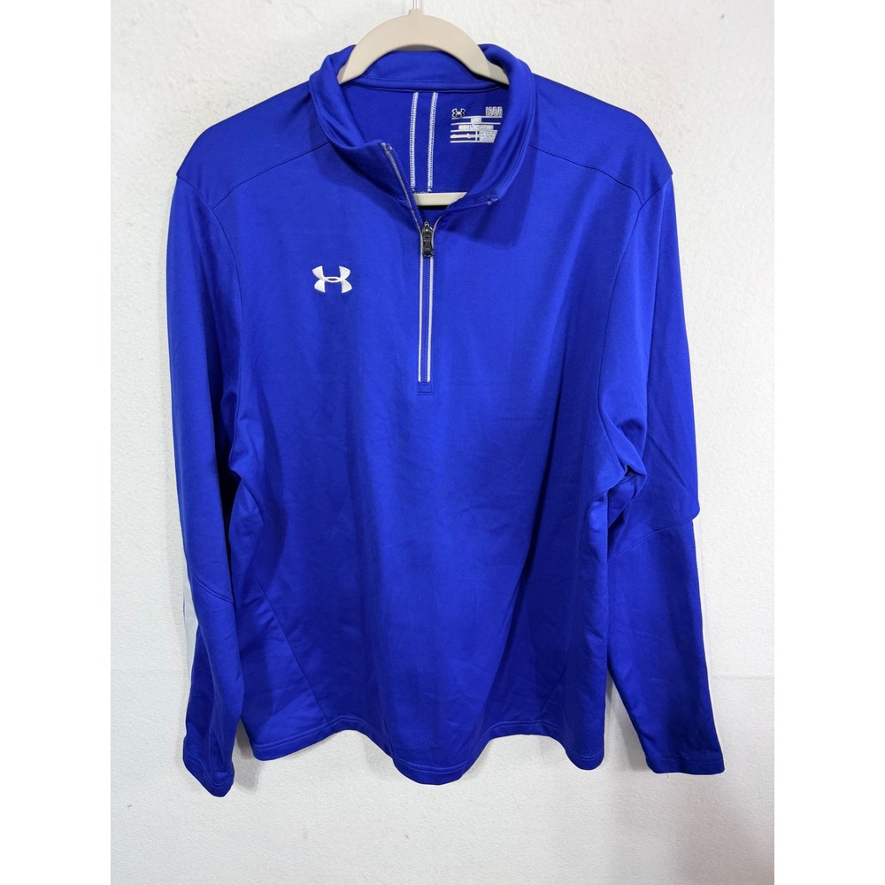 Under Armour UA Loose Quarter Zip Pullover Allseasongear Men's L Blue Athletic